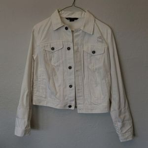Armani Exchange White Denim Jacket (Size Small)
